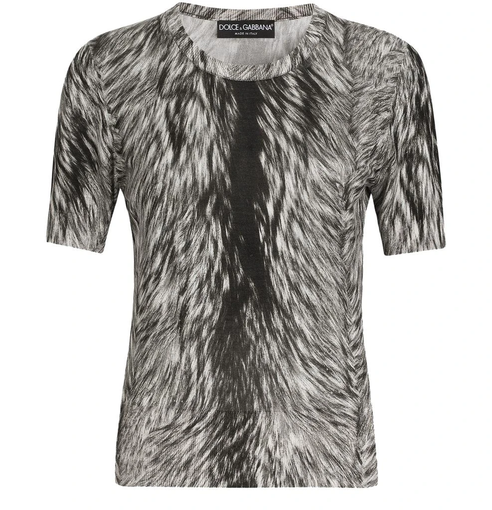Dolce & Gabbana Fur print silk sweater 2
