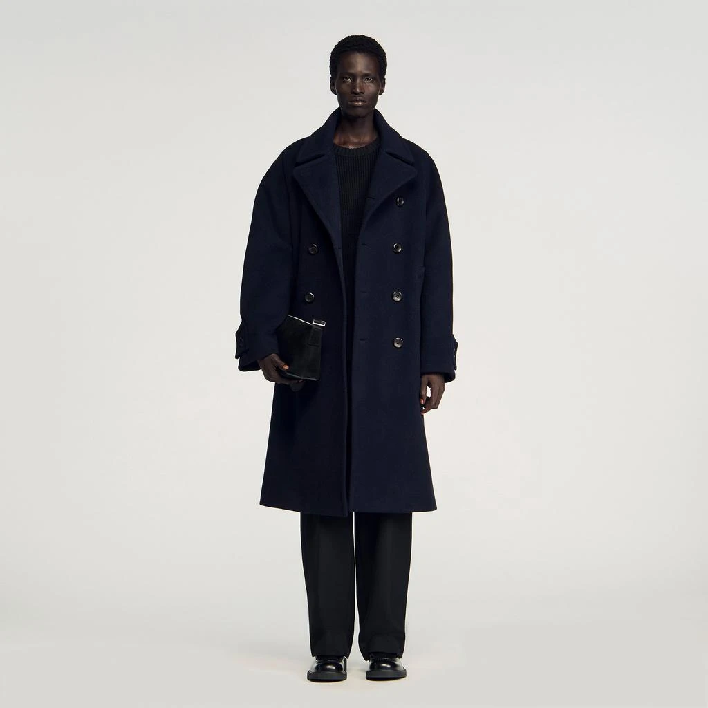 Sandro Manteau croisé laine col tailleur 1