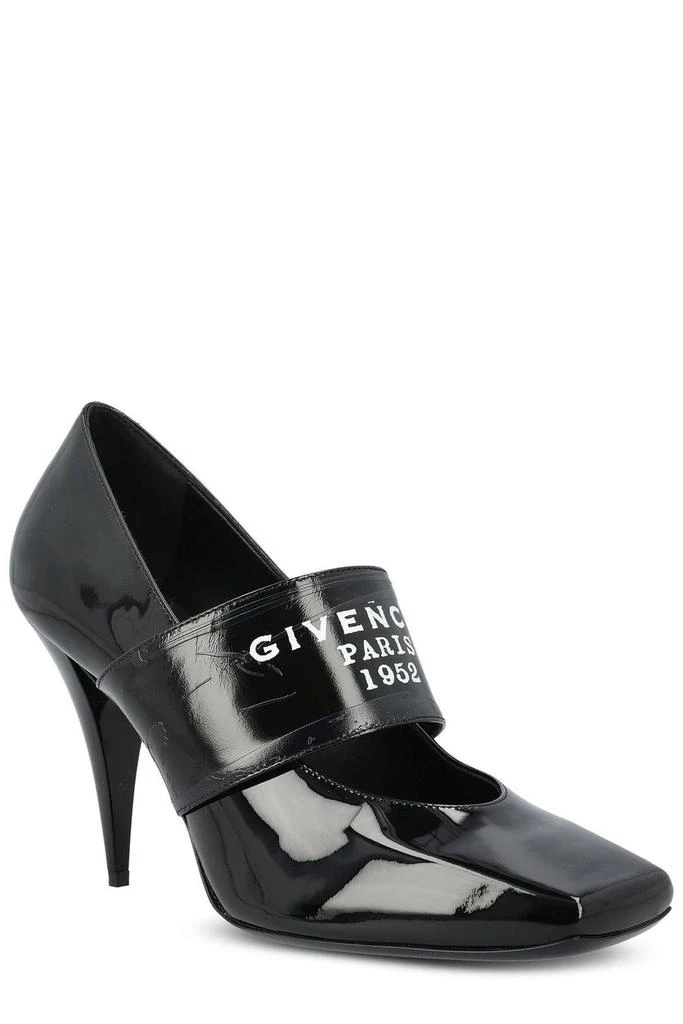 Givenchy Givenchy Paris Logo Printed 1952 Square-Toe Pumps 2