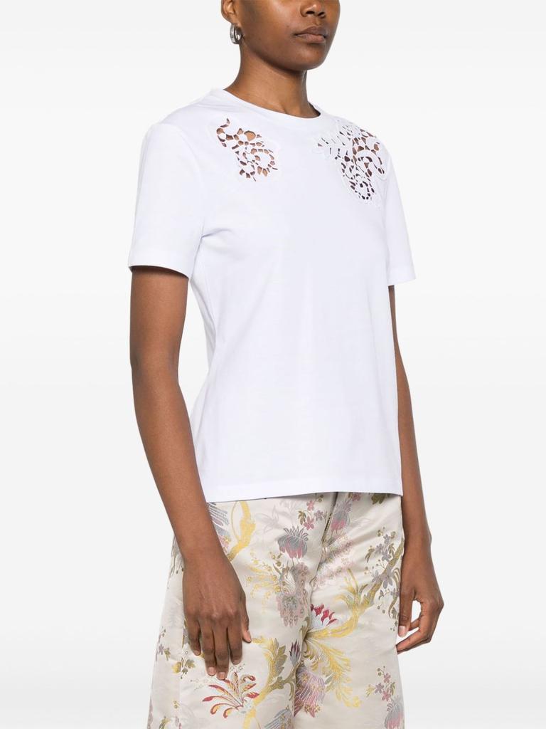 ERMANNO ERMANNO SCERVINO - Lace Detail Cotton T-shirt