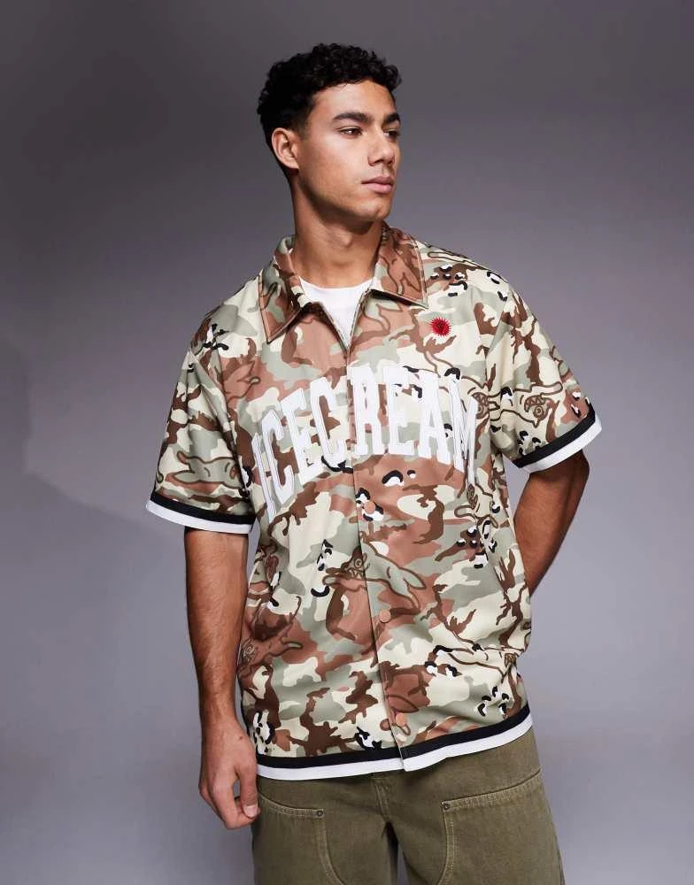 Icecream ICECREAM choc chip baseball jersey in multi camo