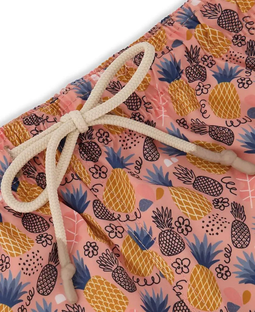 Sunset and Vines Men's Pineapple-Pattern Woven Swim Trunks 4