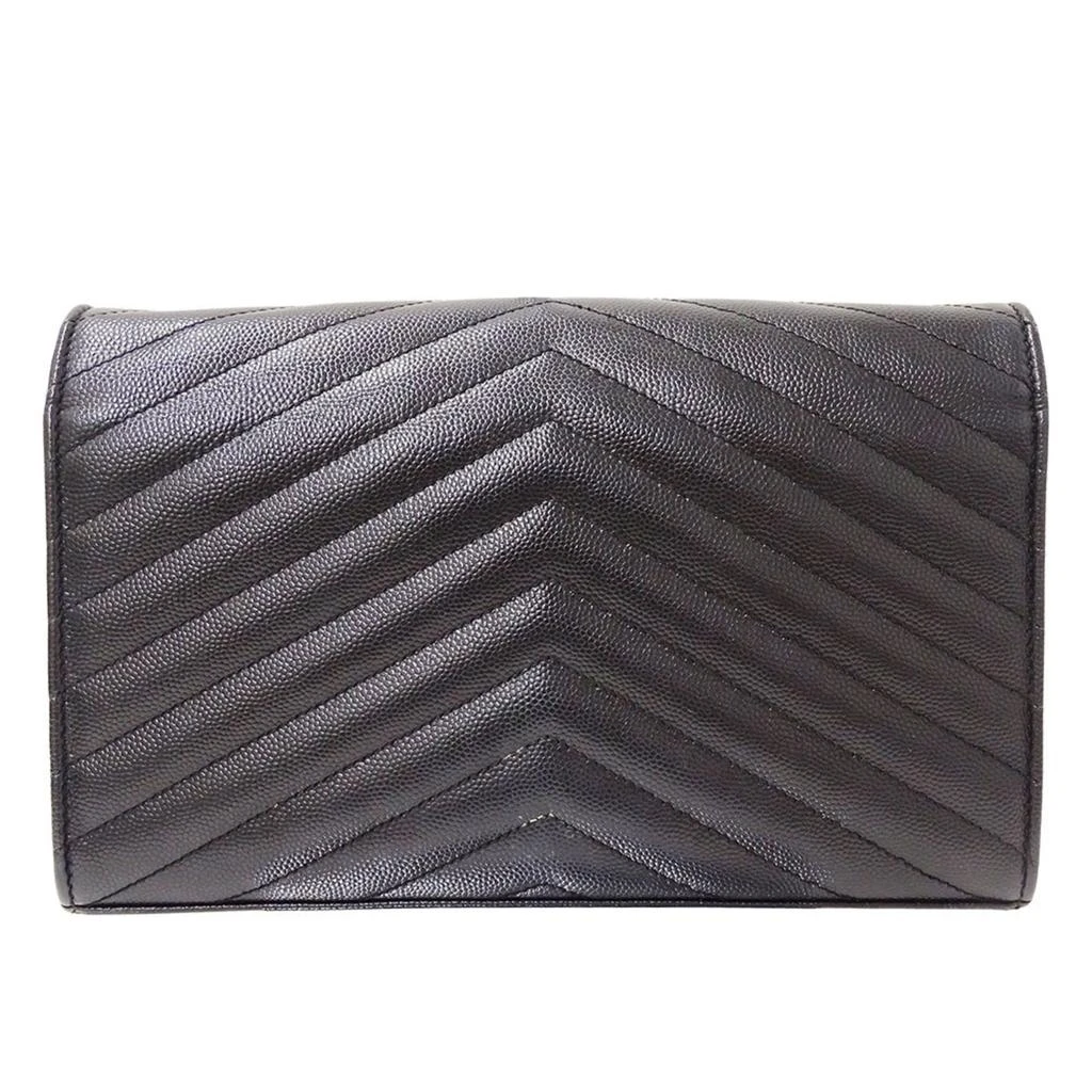 Yves Saint Laurent Leather Chain/Shoulder Wallet (Pre-Owned) 2