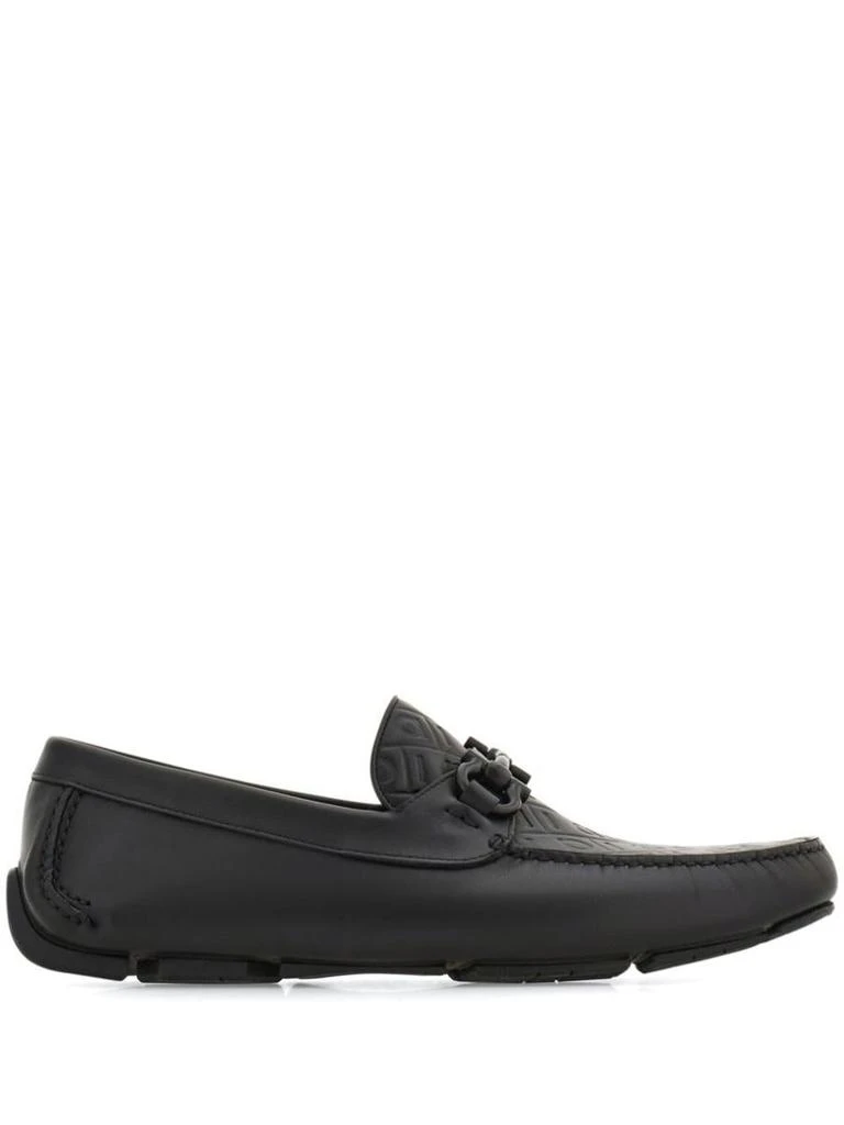 NEW Authentic Salvatore Ferragamo Embossed Gancini Black Leather Driving Loafers Ferragamo Gancini driving loafers for Men - Brown in USA  main image 3