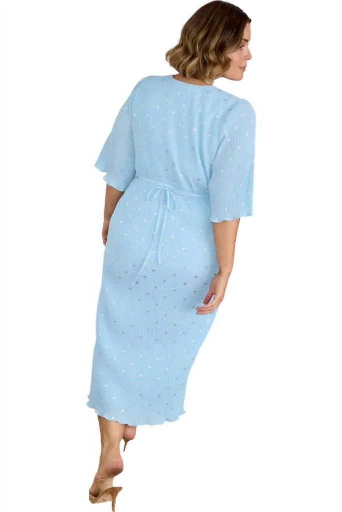 ice blue plisse tilly dress Aurellia Splice Maxi Dress