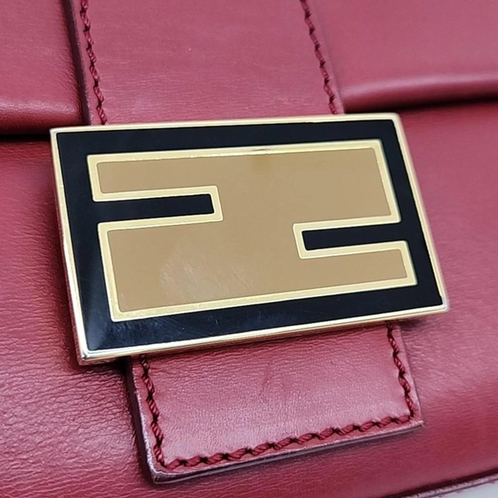 Fendi Fendi Red Leather Baguette Top Handle Bag 5