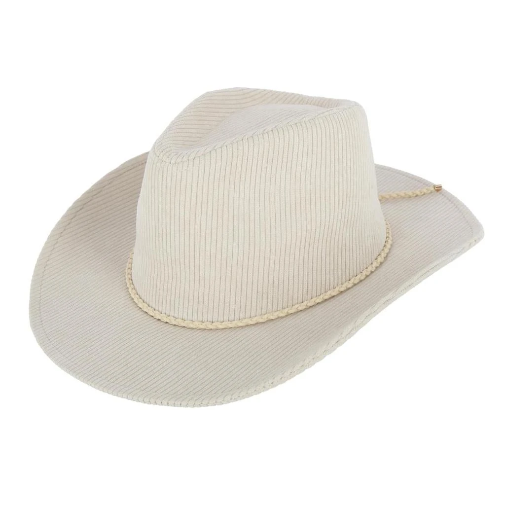 David & Young Women's Courduroy Cowboy Hat with Braided Suede Hat Band 1