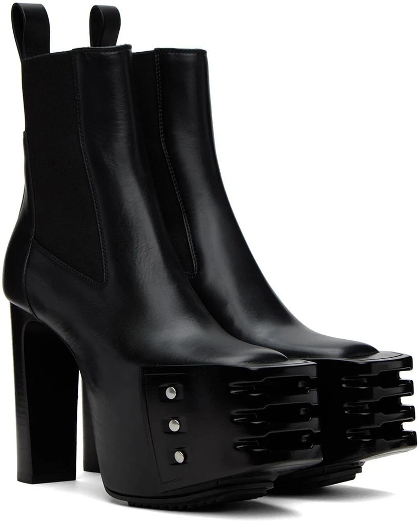 Rick Owens Black Grilled Platform Boots 4