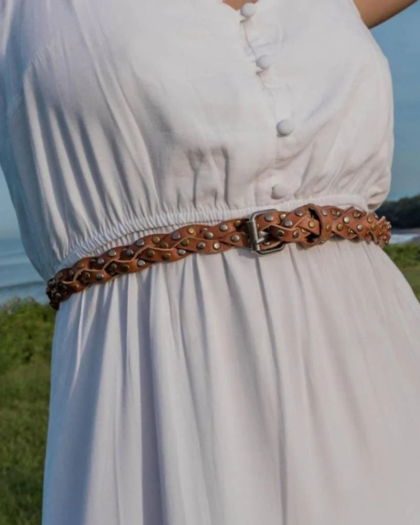 Amsterdam Heritage Amara Studded Braided Belt 3