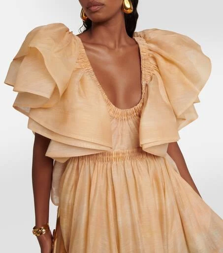 Zimmermann Lyrical linen and silk gown 4