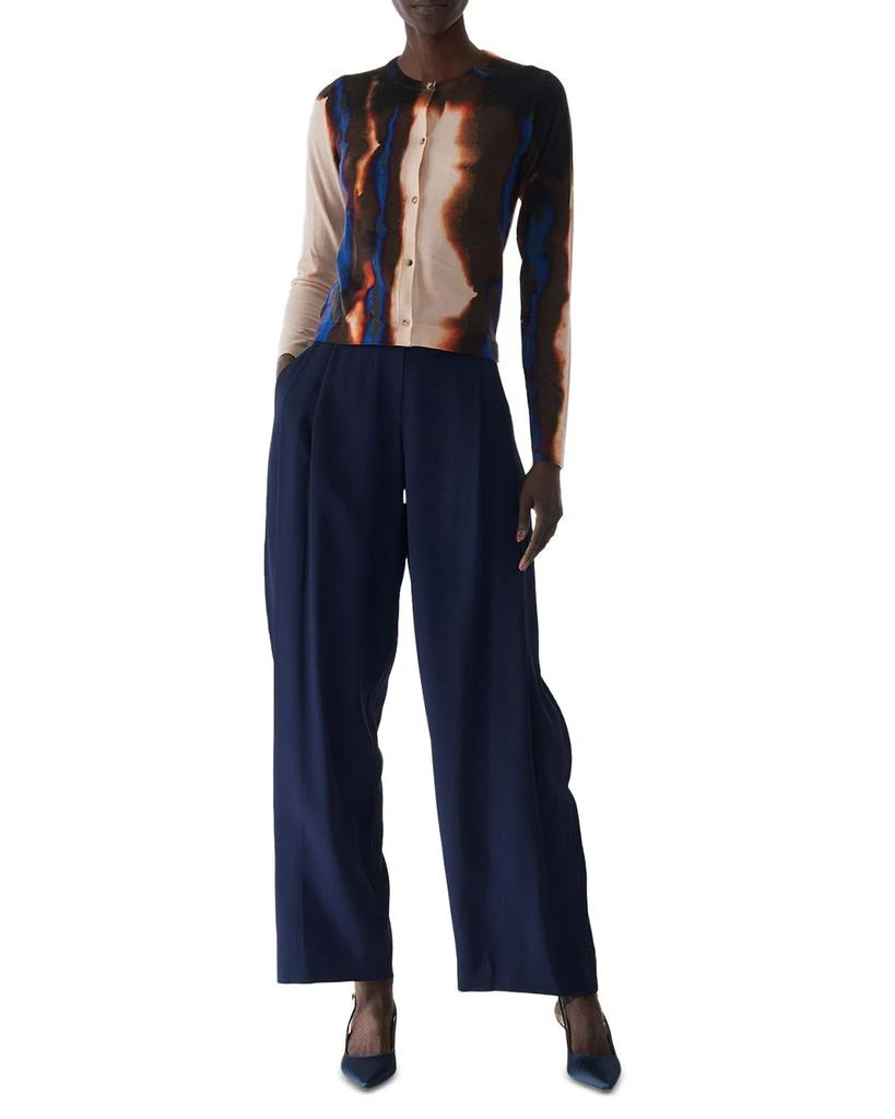 Jason Wu Burned Striped Wool Crewneck Cardigan Sweater 5