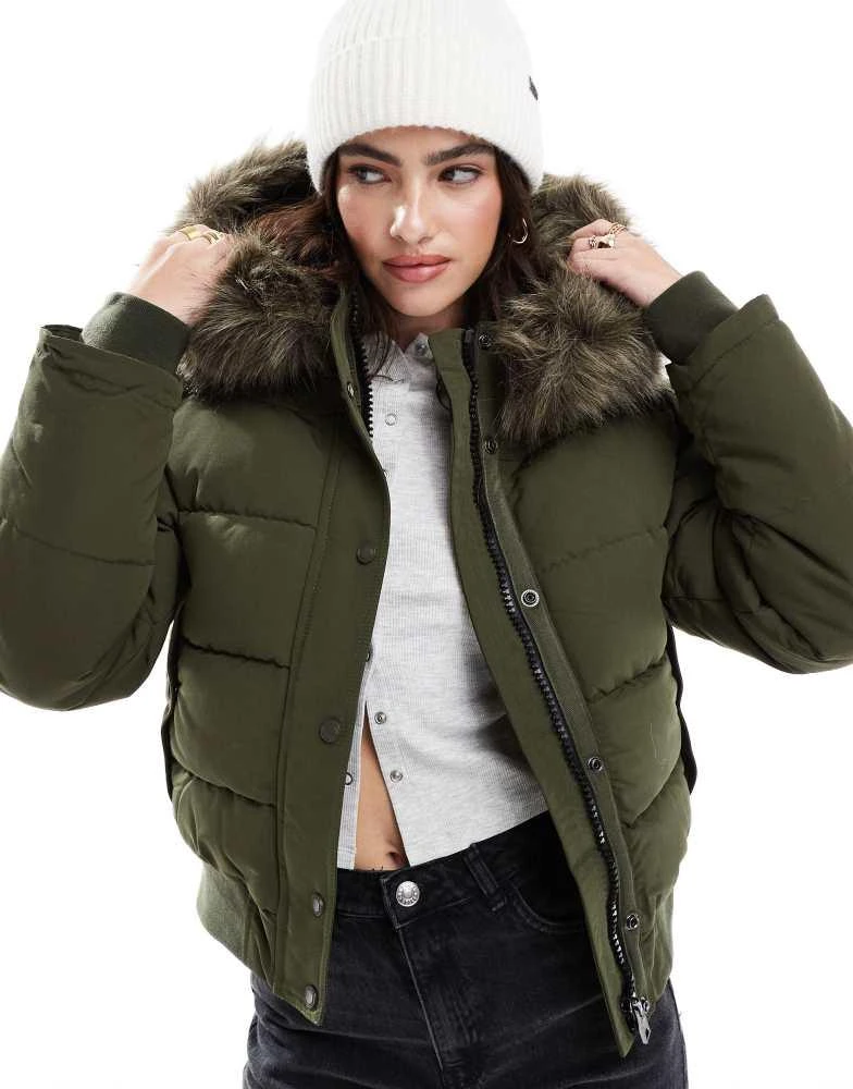 Superdry Superdry Everest hooded bomber jacket in army khaki 1