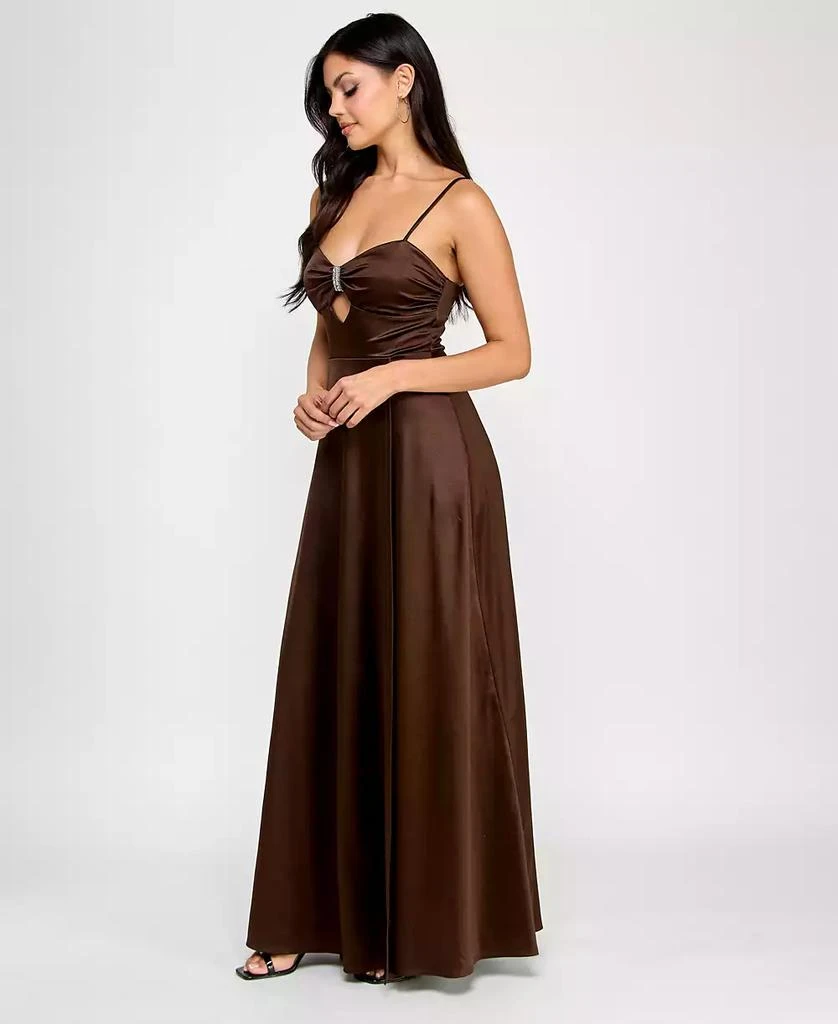 Juniors' Embellished Satin Sweetheart Gown, Created for Macy's