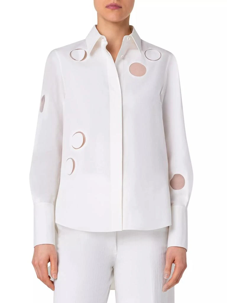 Akris Dot Cut-Out Cotton Blouse 3