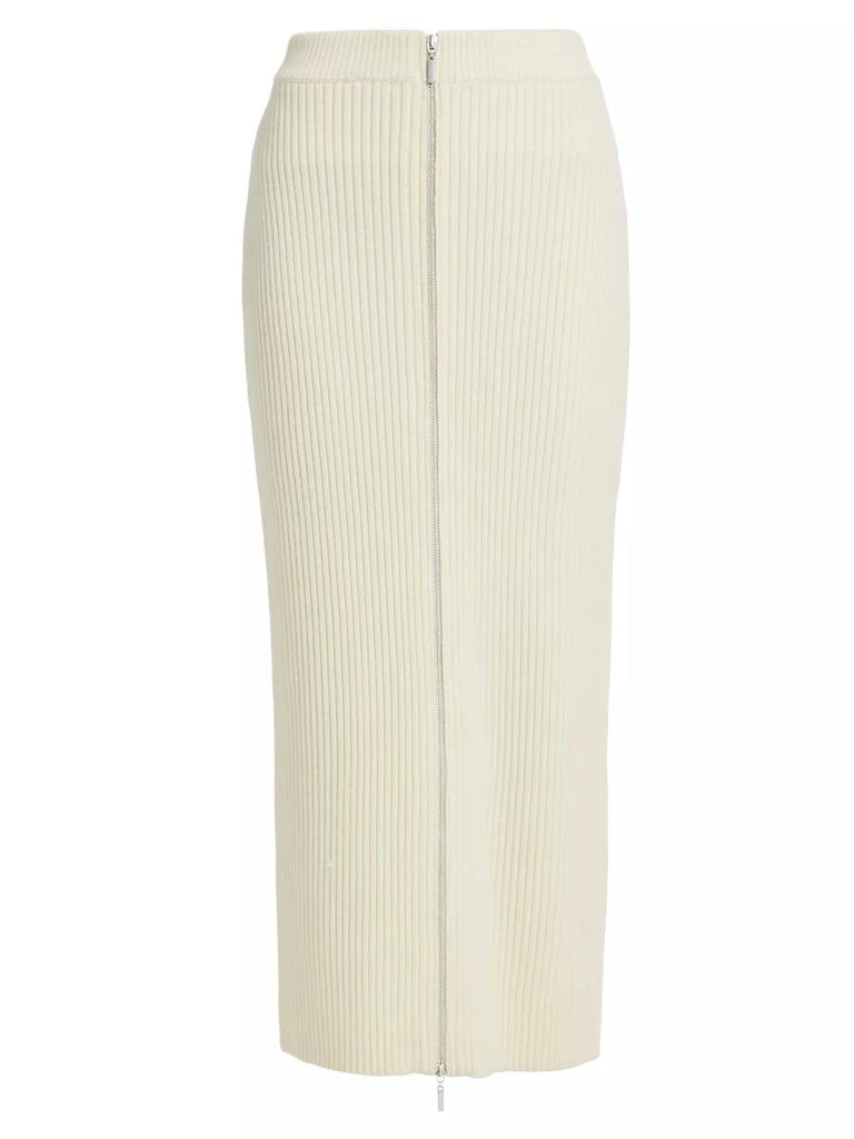 ROSETTA GETTY Ribbed Wool-Cashmere Zip-Up Maxi Skirt 1