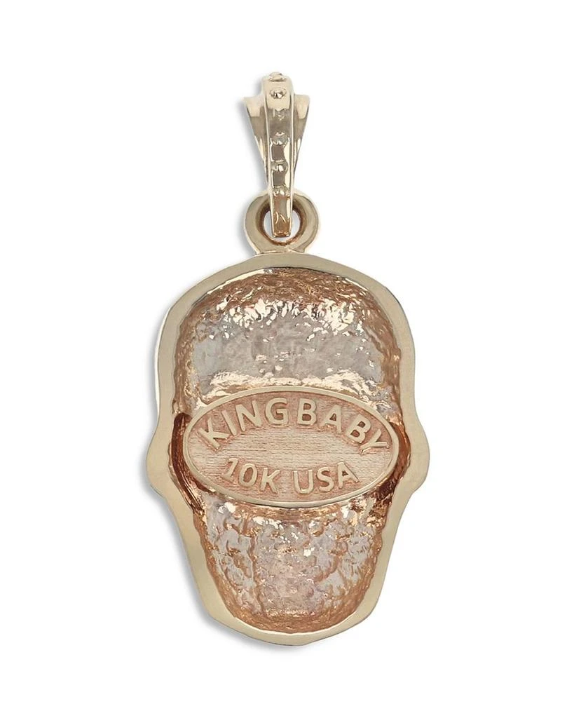 King Baby Carved Baroque Skull Pendant in 10K Yellow Gold 2