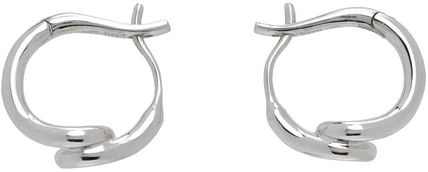 Bea Bongiasca White Gold Single Wave Earrings