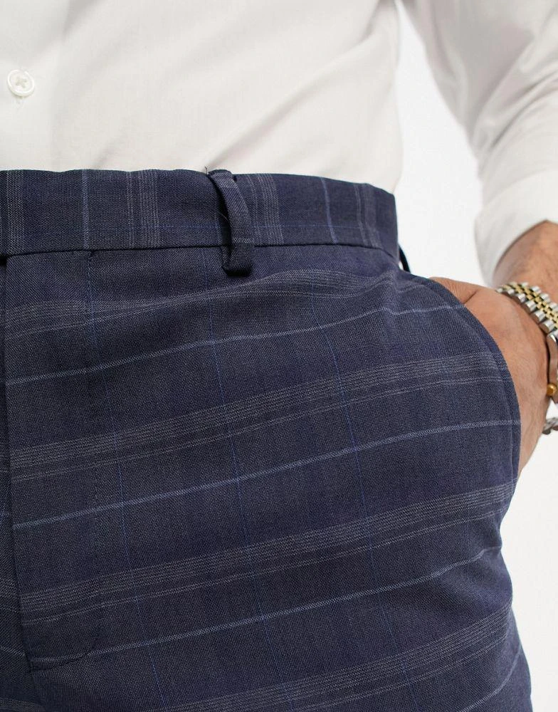 French Connection French Connection suit trousers in marine check 4