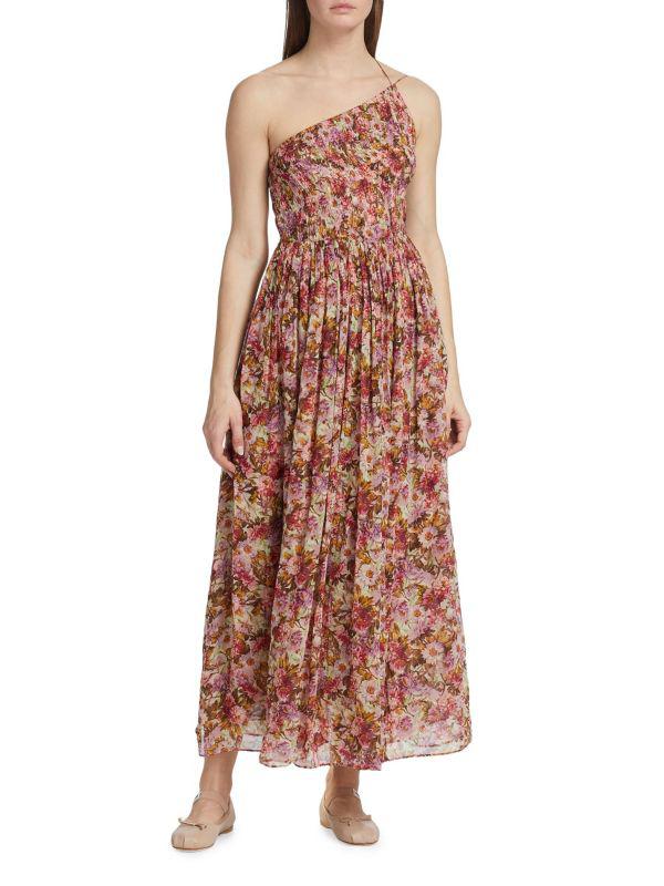 DÔEN Felicity Silk Floral Midi-Dress