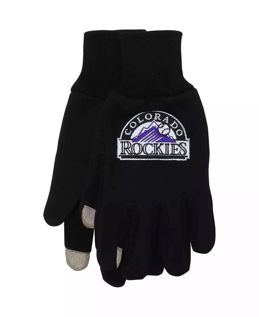 McArthur Sports Men's Colorado Rockies McArthur Black Team Logo Touch Gloves 1