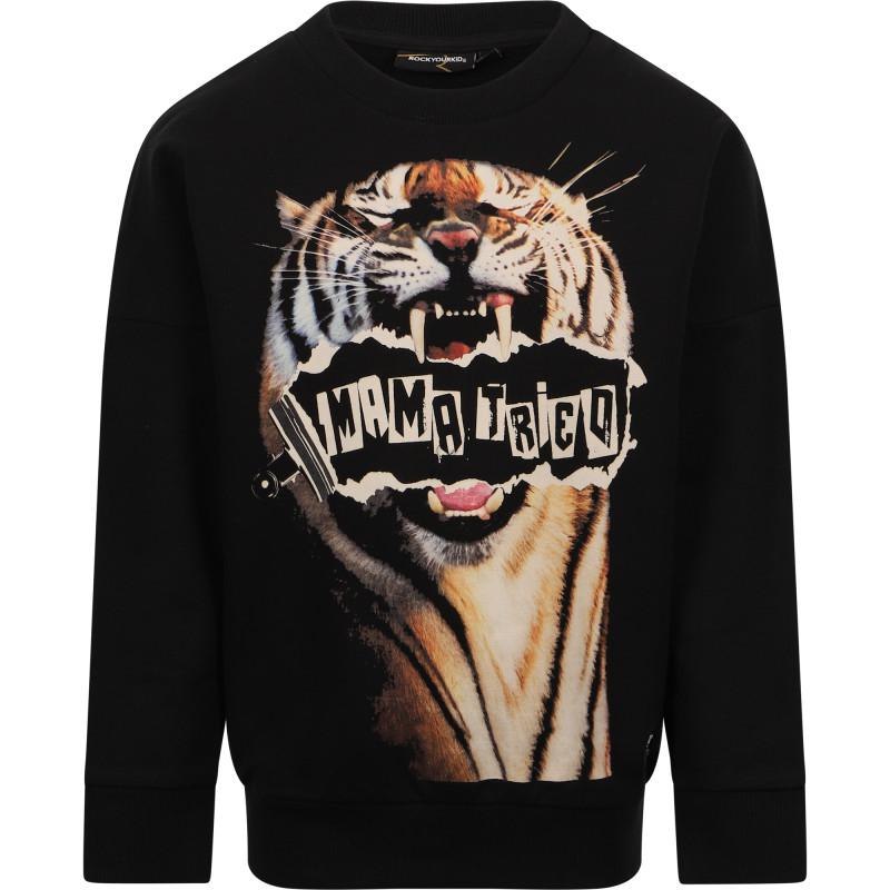 Rock Your Baby Mama tried tiger print sweatshirt in black