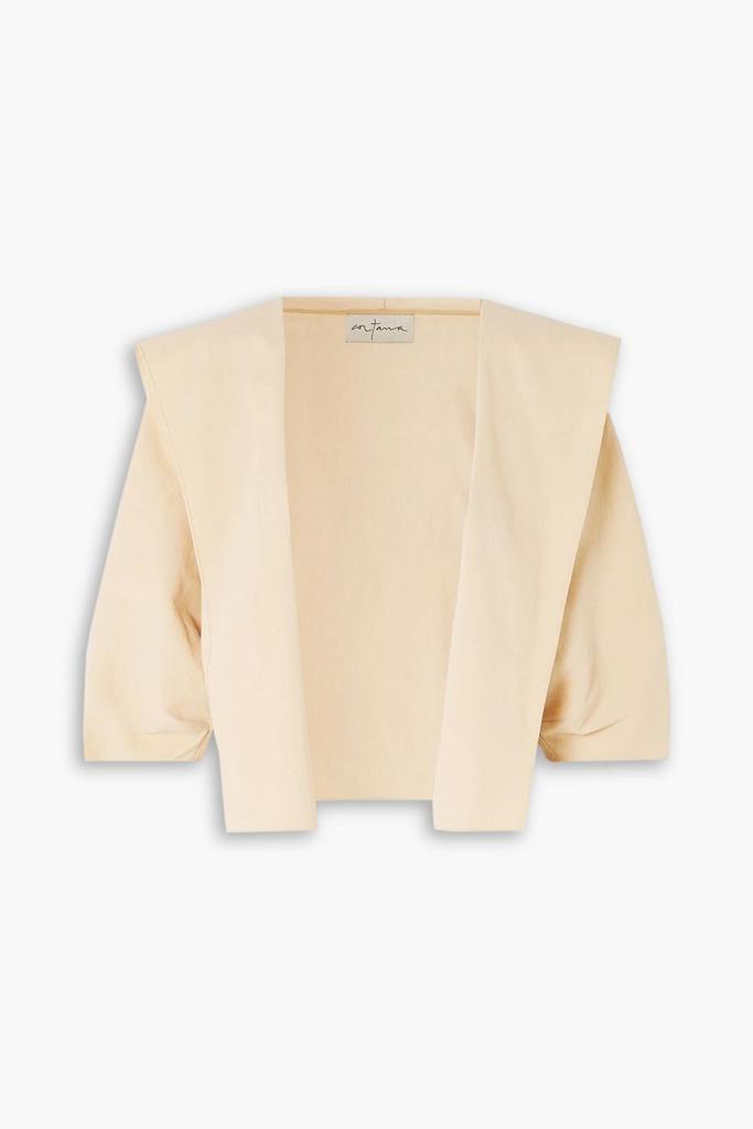 CORTANA Mira cropped layered hemp-blend jacket