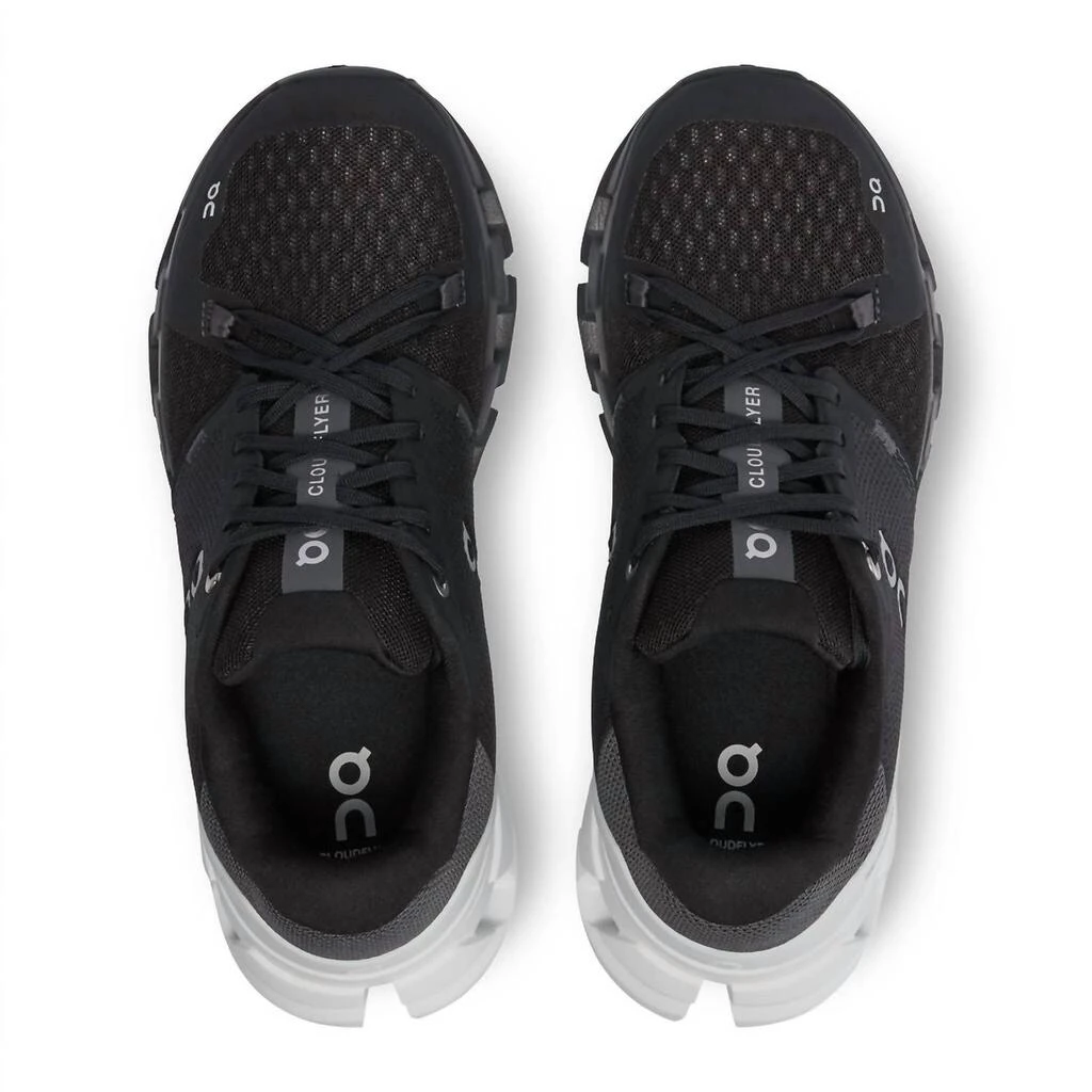 On Women's Cloudflyer Running Shoes In Black/white 3