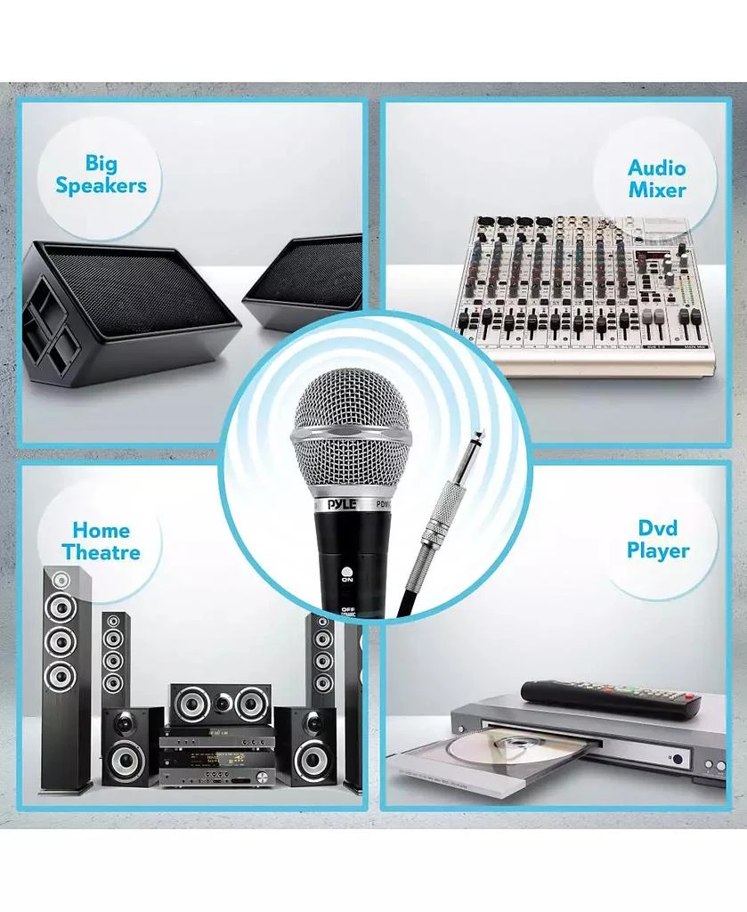 Pyle Dynamic Microphone Kit with 3 Handheld Mics, XLR Cables 
Pop Filters 4