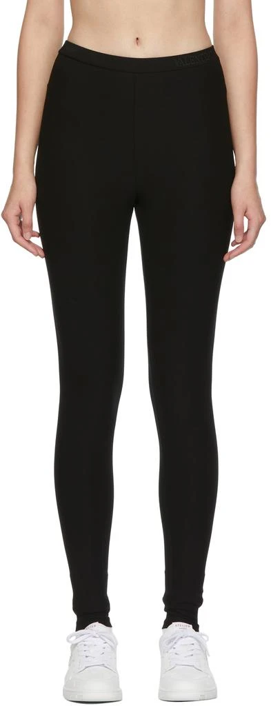 Valentino Black Viscose Jersey Leggings 1