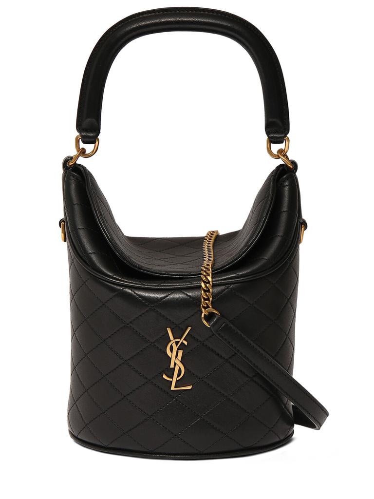 SAINT LAURENT Gaby Leather Bucket Bag