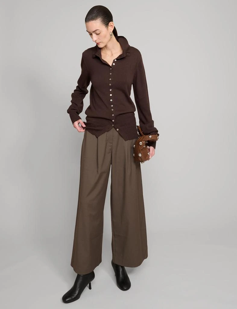 Pixie Market Chocolate multi-button turtleneck sweater 4