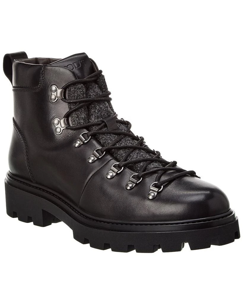 Tod's TOD’s Leather & Flannel Boot 1