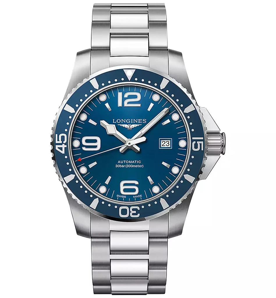 Longines Men's Swiss Automatic HydroConquest Stainless Steel Bracelet Watch 44mm 1