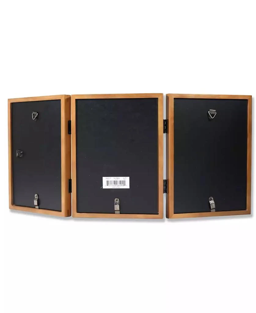 Lawrence Frames 766057T Nutmeg Wood Hinged Triple Picture Frame - 5" x 7" 2