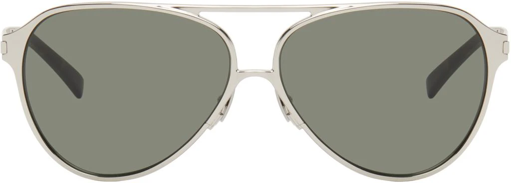 Brand New Saint Laurent Eyewear Pilot-Frame sunglasses SL-734 Silver With Case New Saint Laurent SL 734 003 62mm Silver Pilot Sunglasses  main image 2