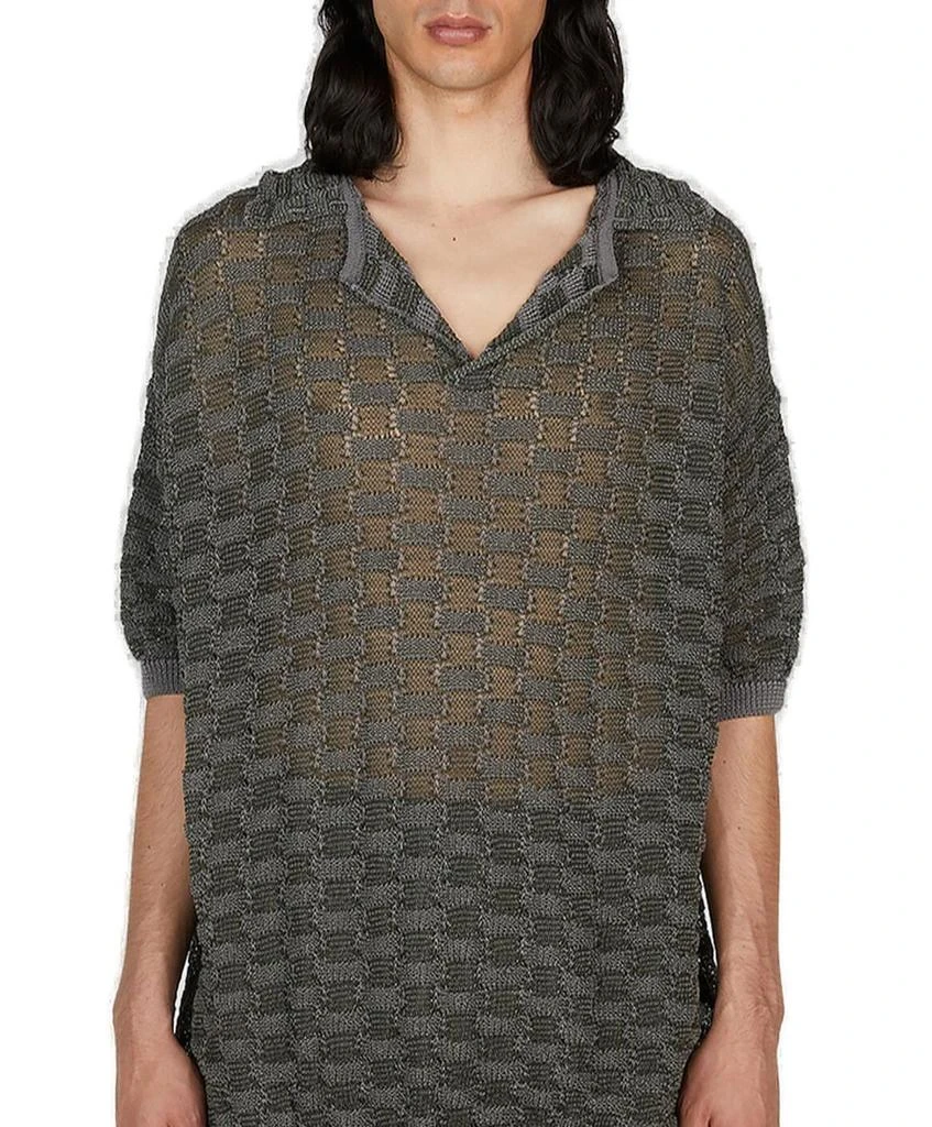 Isa Boulder Isa Boulder Basket Weave Knitted Polo Shirt 1