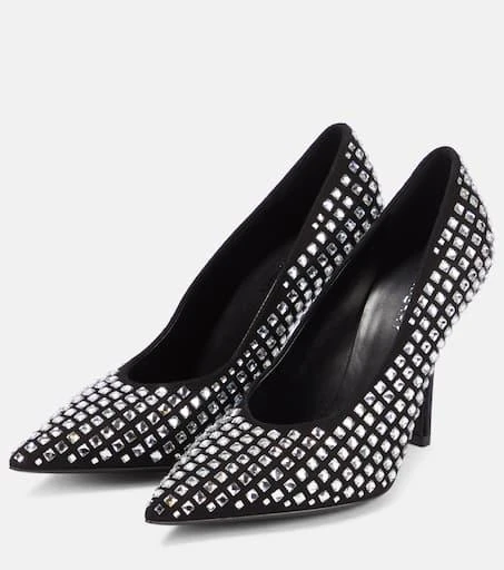 Burberry Crystal-embellished suede pumps 5