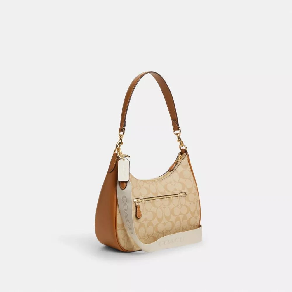 COACH® Teri Hobo Bag In Signature Canvas With Stripe 4