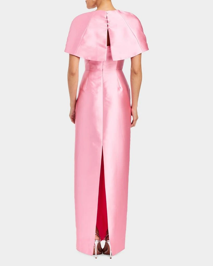 Mestiza New York Eve Rhinestone-Embellished Cape Column Gown 3