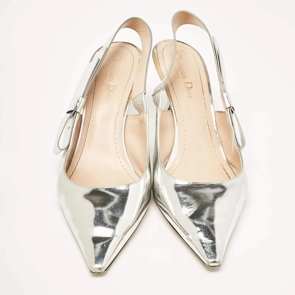 Dior Dior Silver Leather Sweet-D Slingback Pumps Size 40.5 3