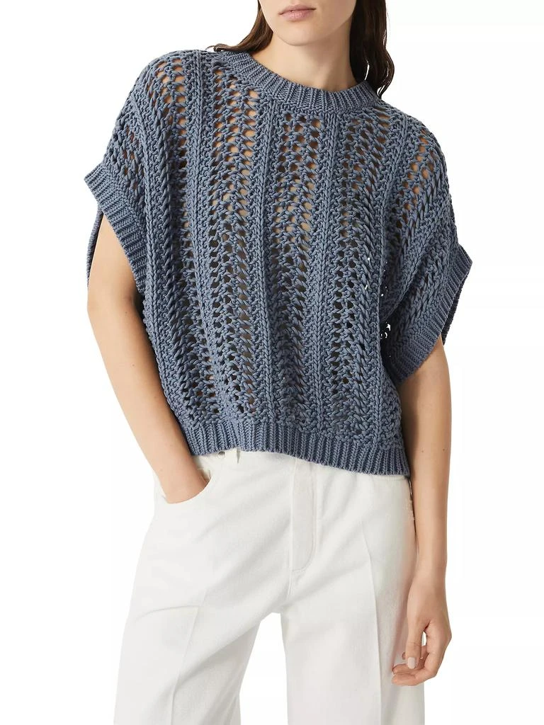 Brunello Cucinelli Cotton Ribbed Net Sweater 2