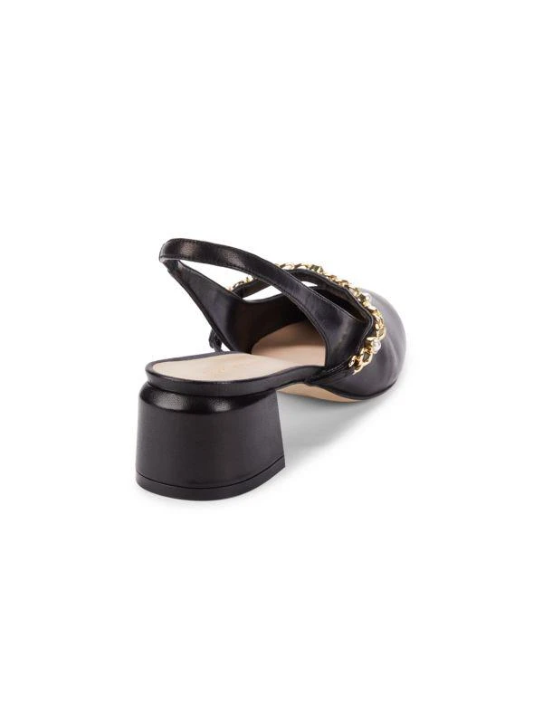 Stuart Weitzman Chain Trim Leather Slingback Pumps 3