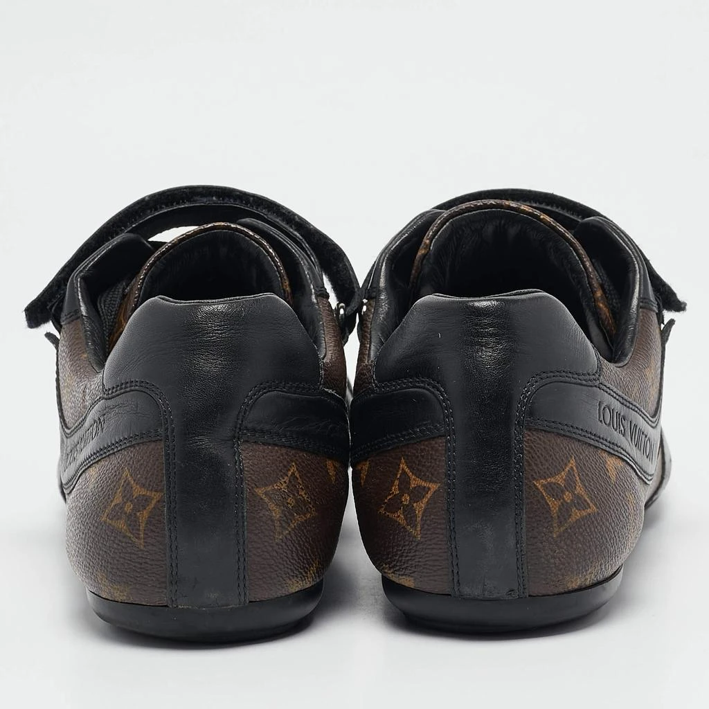 Louis Vuitton Louis Vuitton Black/Brown Monogram Canvas and Leather Lace Up Sneakers Size 42.5 5