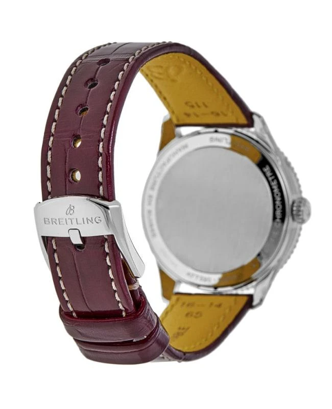 BREITLING Breitling Navitimer 32 White Mother of Pearl Diamond Dial Burgundy Leather Strap Women's Watch A77320E61A2P2 4