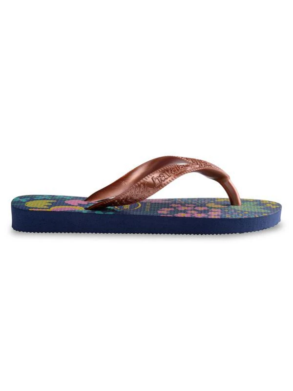 Havaianas Little Girl's & Girl's Floral Metallic Flip Flops 2