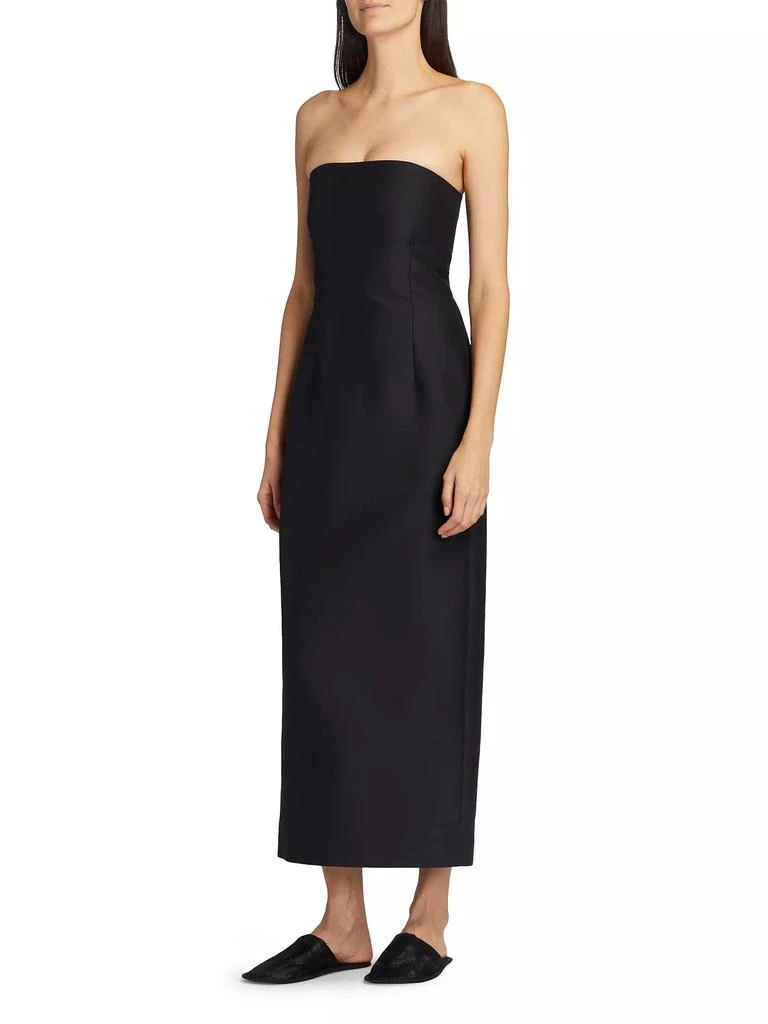 The Row Ward Wool-Silk Strapless Maxi Dress 3