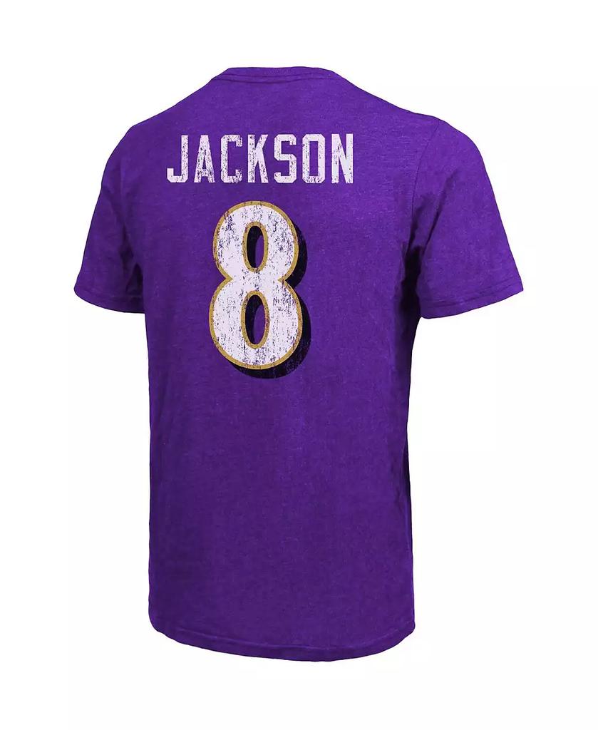 Majestic Men's Lamar Jackson Purple Baltimore Ravens Tri-Blend Name and Number T-shirt