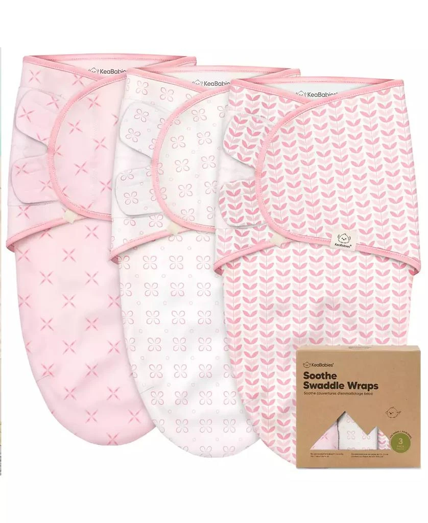KeaBabies 3pk Soothe Baby Swaddle, Organic Baby Swaddle Sleep Sacks, Newborn, Infant Swaddle Sack