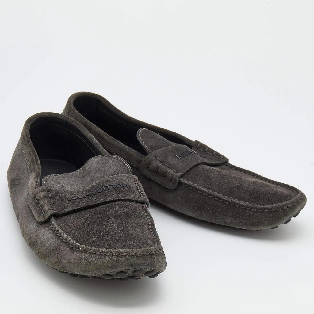 Louis Vuitton Louis Vuitton Dark Grey Suede Slip On Loafers Size 43 4