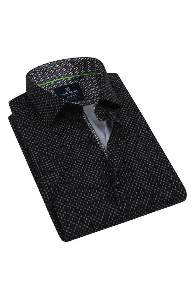 TOM BAINE Slim Fit Performance Short Sleeve Button-Up Shirt 6